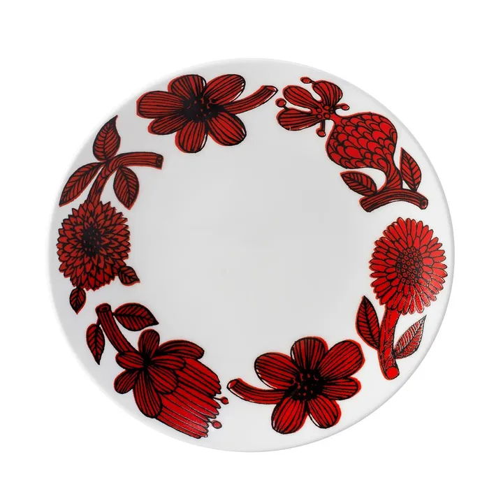 Röd Aster tallrik - Ø 18 cm - Gustafsbergs Porslinsfabrik