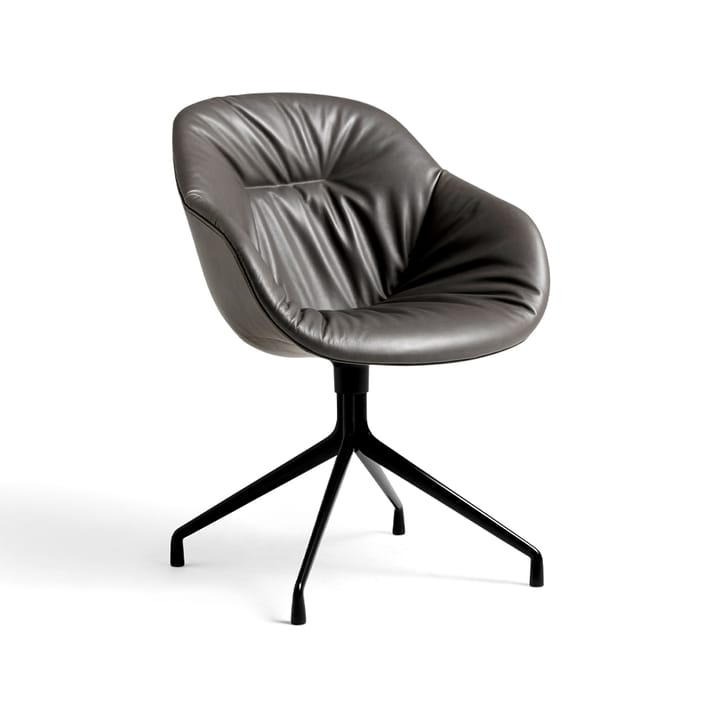 About a Chair 121 Soft kontorsstol - läder sense svart, svart snurrstativ - HAY