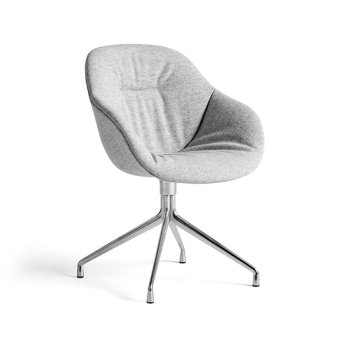 About a Chair 121 Soft kontorsstol - tyg hallingdal 116 soft grey, snurrstativ i aluminium - HAY