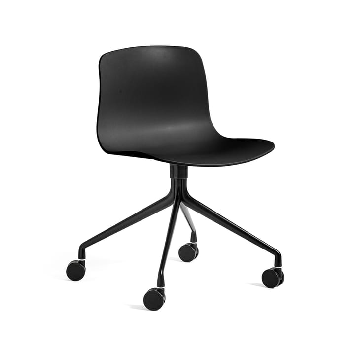 About a Chair 14 kontorsstol - black, svart stativ med hjul - HAY
