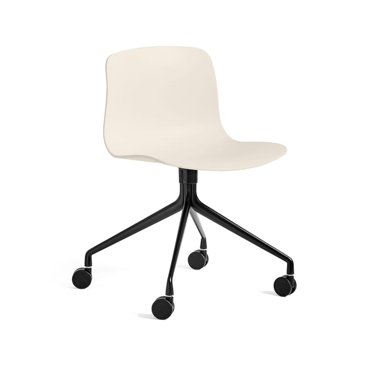 About a Chair 14 kontorsstol - cream white, svart stativ med hjul - HAY