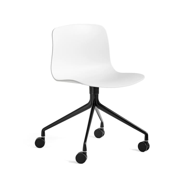 About a Chair 14 kontorsstol - white, svart stativ med hjul - HAY