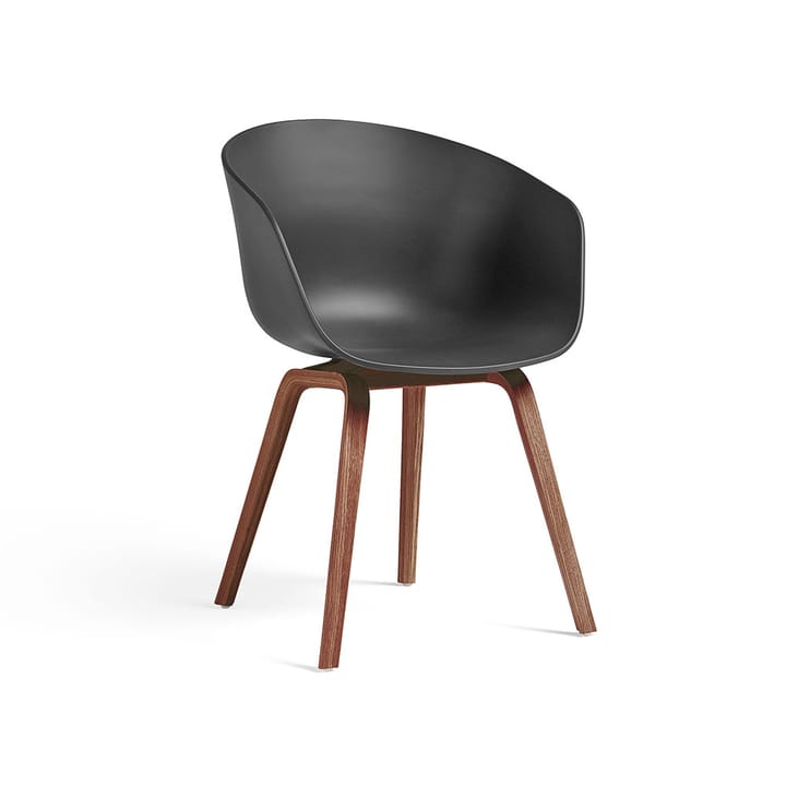About a Chair 22 stol - soft black, valnötsstativ vattenbaserad lack - HAY