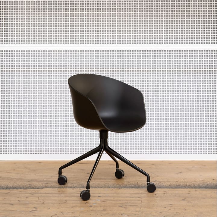 About a Chair 24 kontorsstol - black, svart stativ med hjul - HAY