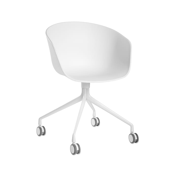 About a Chair 24 kontorsstol - vit, vitt stativ med hjul - HAY