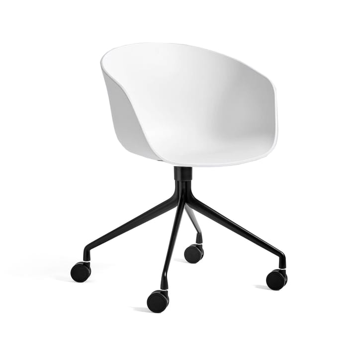 About a Chair 24 kontorsstol - white, svart stativ med hjul - HAY