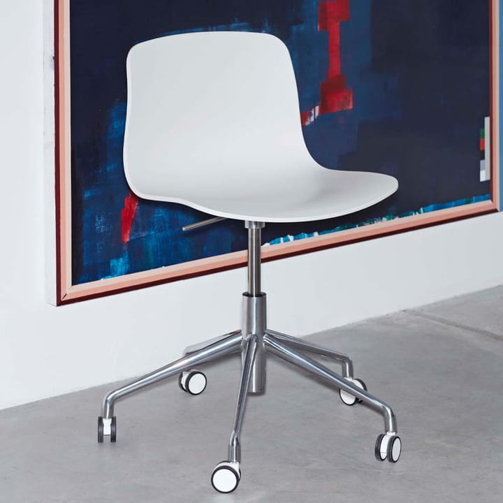 About a Chair 50 kontorsstol - grey, vitt stativ med hjul - HAY