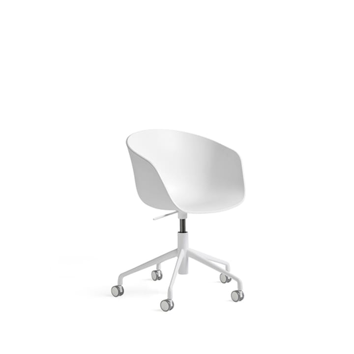 About a Chair 52 kontorsstol - white, vitt stativ med hjul - HAY