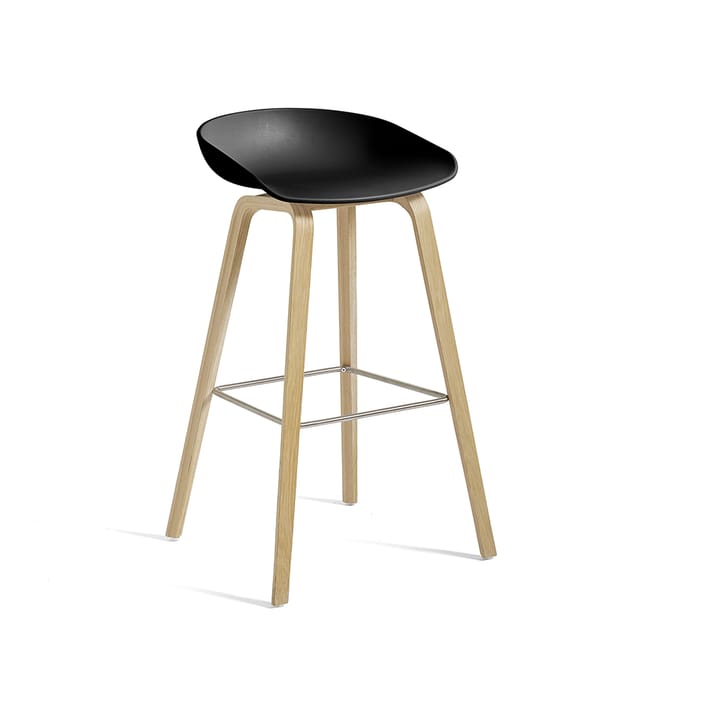 About a Stool 32 High barstol, Black-stålstöd-ekstativ HAY