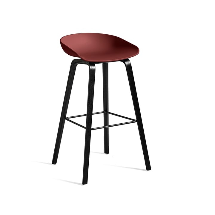 About a Stool 32 High barstol - Brick-svart stöd och stativ - HAY