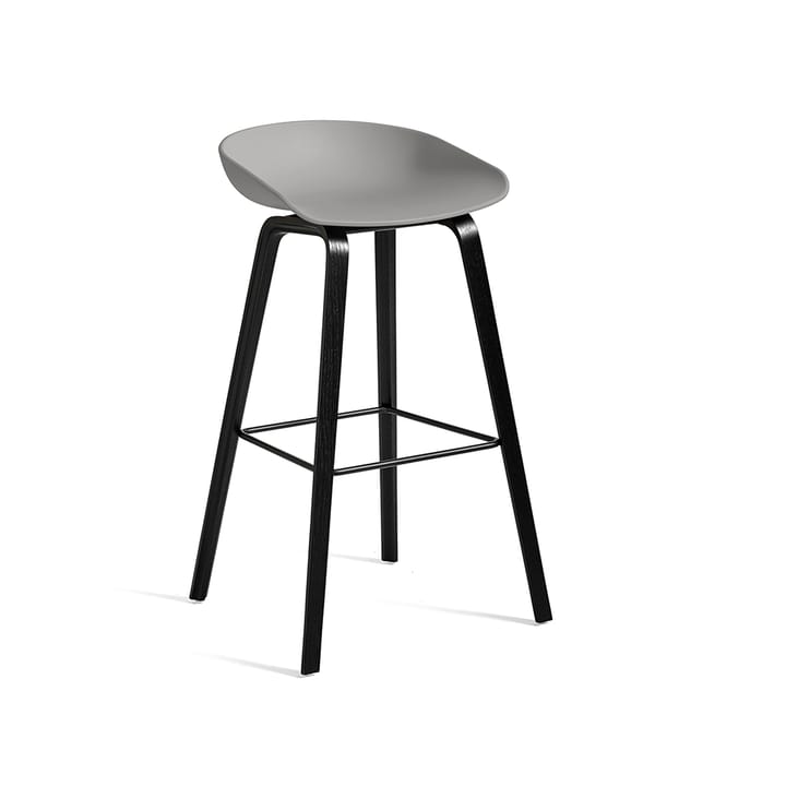 About a Stool 32 High barstol - Concretegrey-svart stöd o stativ - HAY