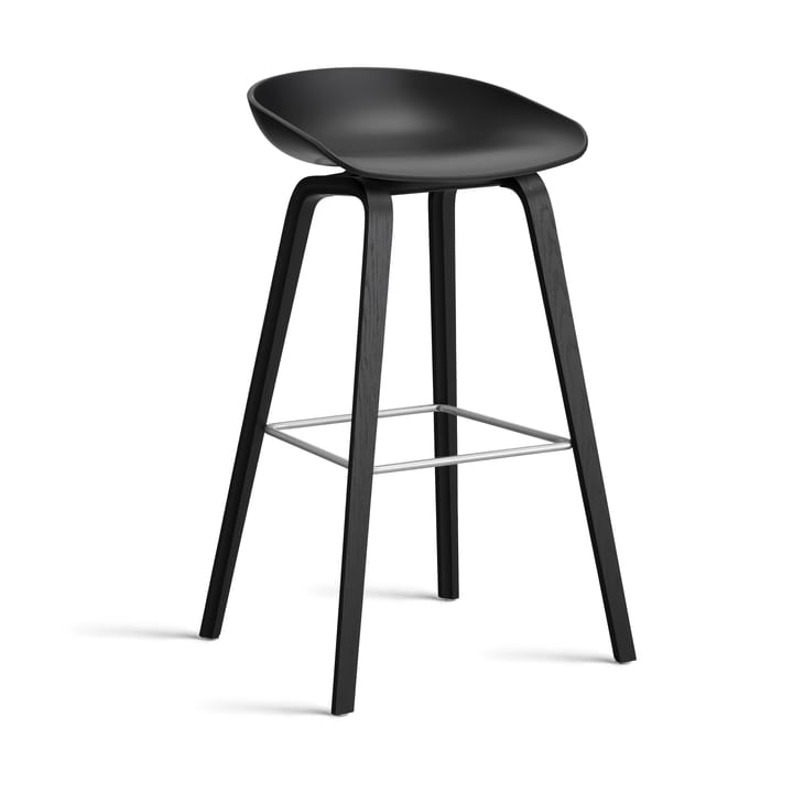 About a Stool 32 High barstol svart ekstativ 2.0 - Svart-rostfritt stålstöd - HAY