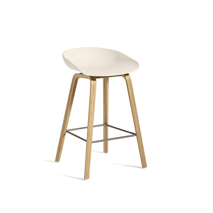 About a Stool 32 Low barstol - Cream white-stålstöd-ekstativ - HAY