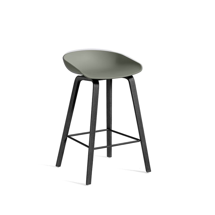 About a Stool 32 Low barstol - Dusty green-svart stativ+stöd - HAY