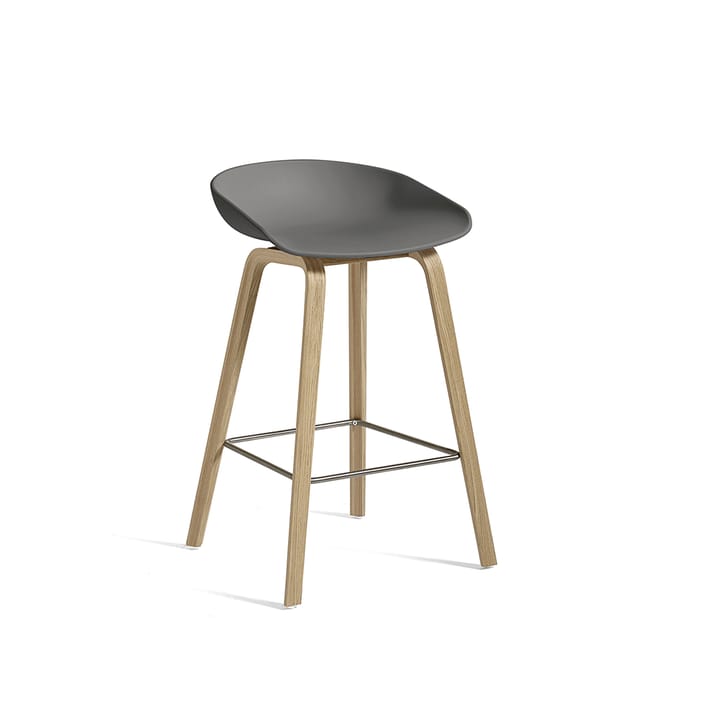 About a Stool 32 Low barstol - Grey-stålstöd-ekstativ - HAY