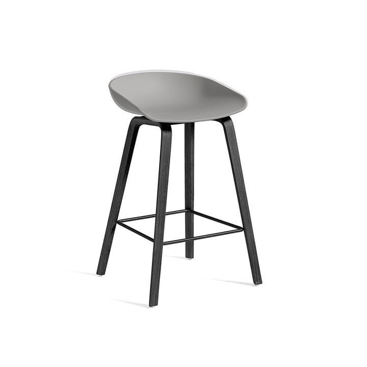 About a Stool 32 Low barstol - Grey-svart stöd och stativ - HAY