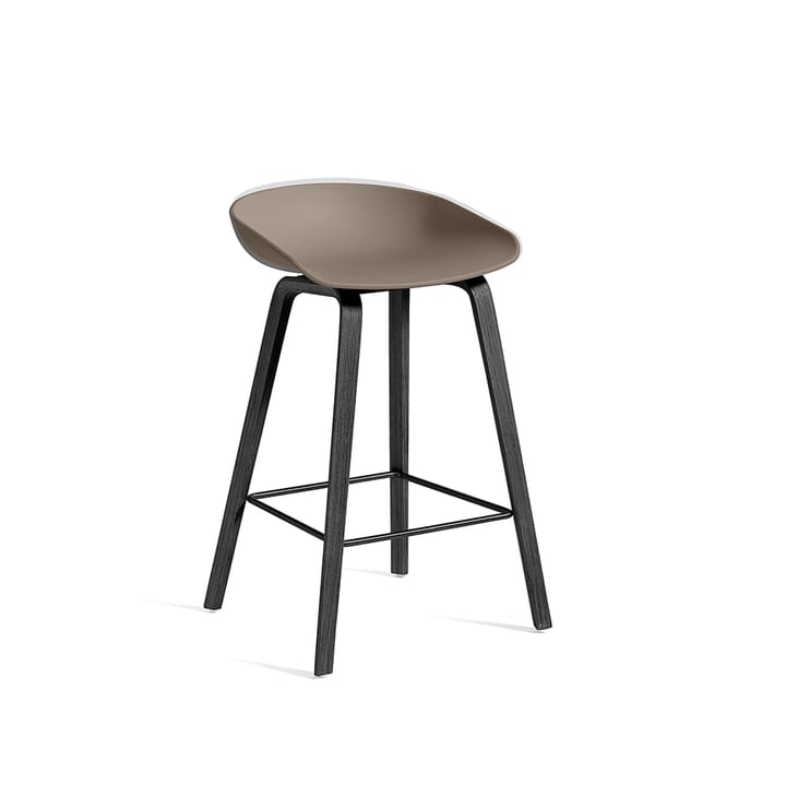 About a Stool 32 Low barstol - Khaki-svart stöd och stativ - HAY