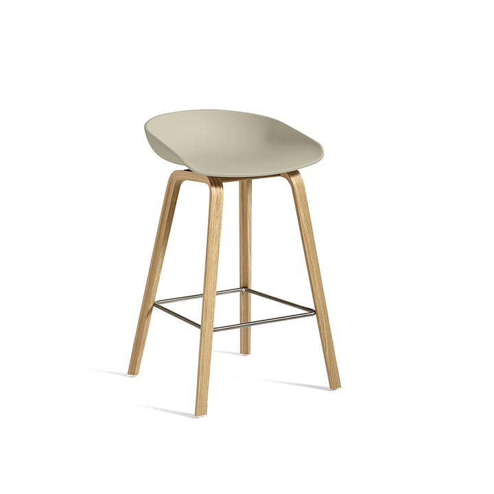 About a Stool 32 Low barstol - Pastel green-stålstöd-ekstativ - HAY