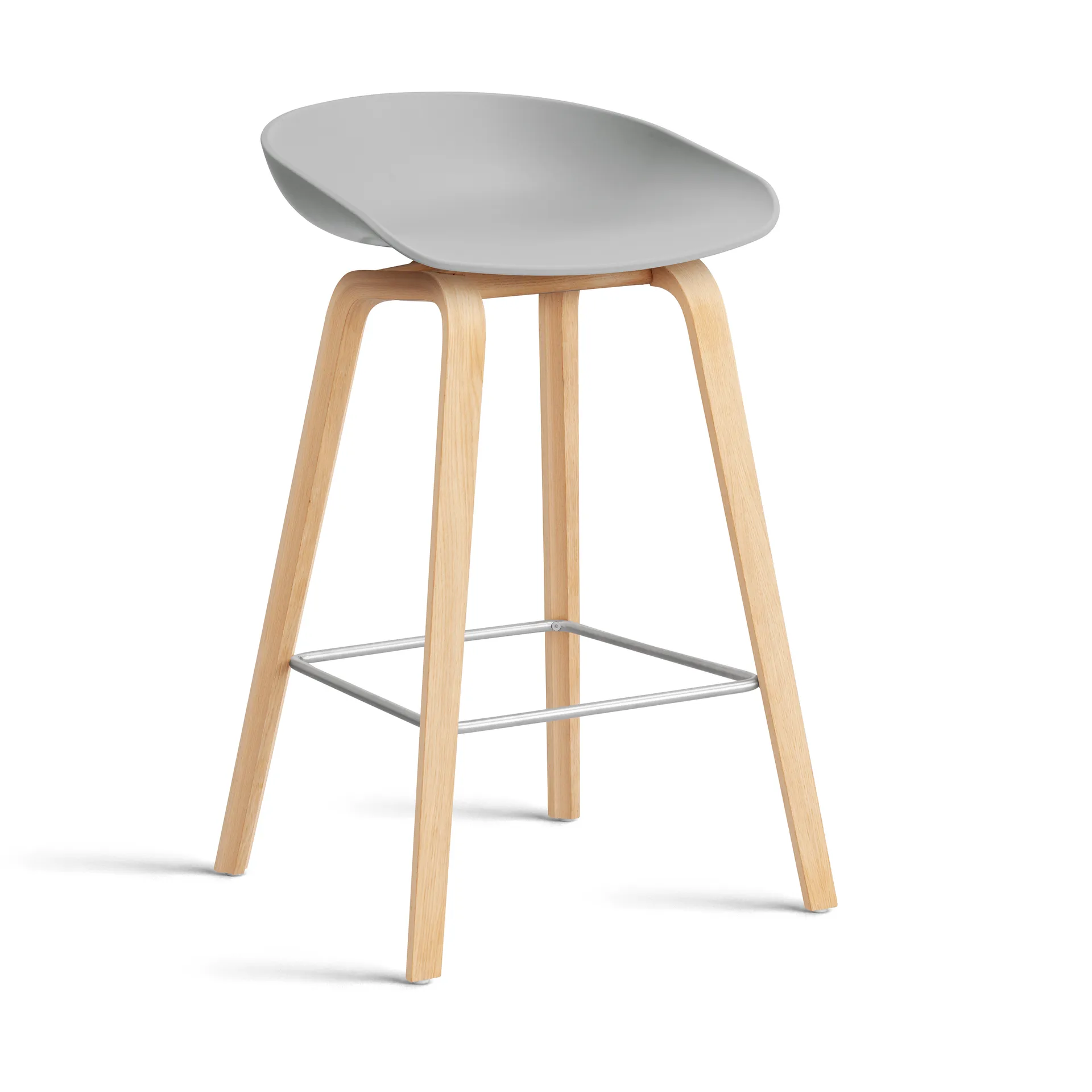 About a Stool 32 Low barstol såpat ekstativ 2.0, Concrete grey-rostfritt stålstöd HAY
