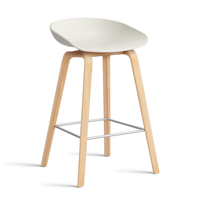 About a Stool 32 Low barstol såpat ekstativ 2.0 - Melange cream-rostfritt st�ålstöd - HAY