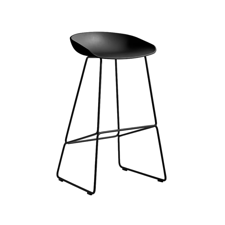 About a Stool 38 barstol - black, high, svart stativ - HAY
