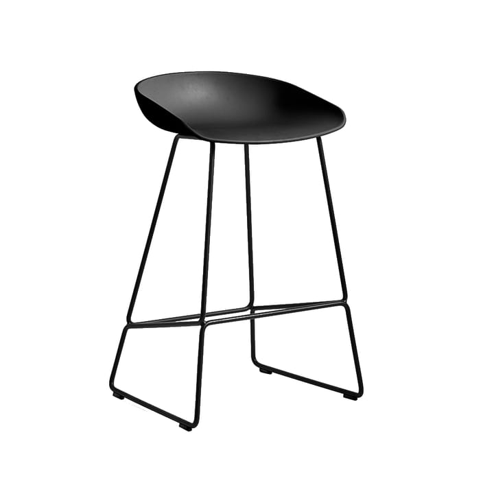 About a Stool 38 barstol, black, low, svart stativ HAY