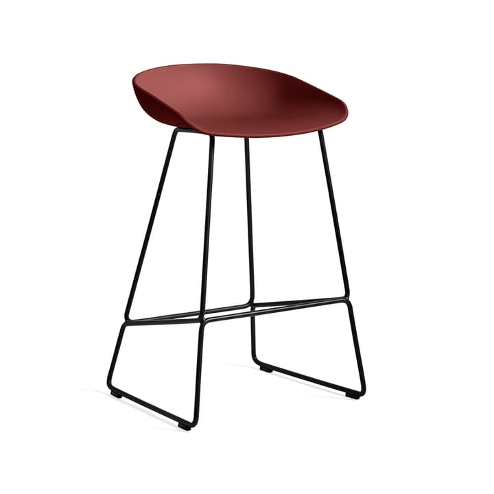 About a Stool 38 barstol - brick, low, svart stativ - HAY