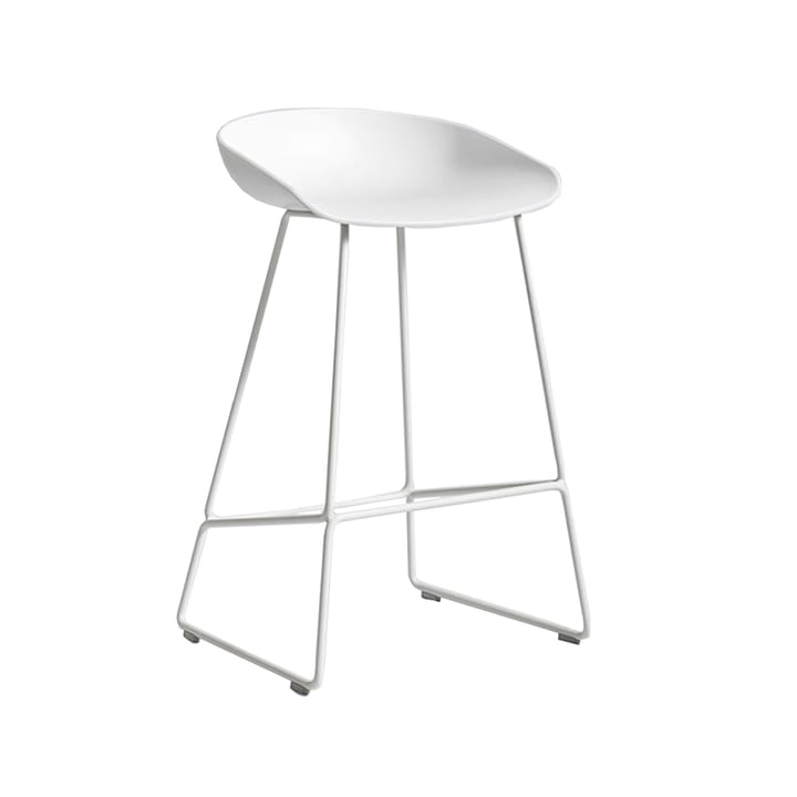 About a Stool 38 barstol - white, low, vitt stativ - HAY