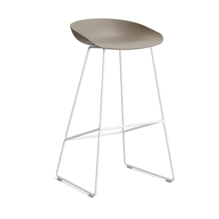About a Stool 38 High barstol 2.0 - Khaki-vitt stålstativ - HAY