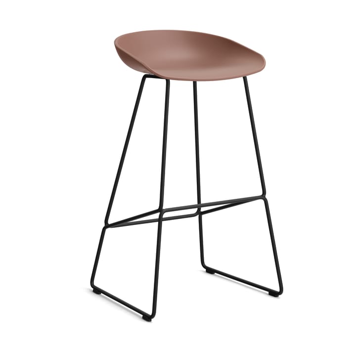 About a Stool 38 High barstol 2.0 - Soft brick-svart stålstativ - HAY