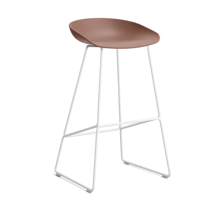 About a Stool 38 High barstol 2.0 - Soft brick-vitt stålstativ - HAY