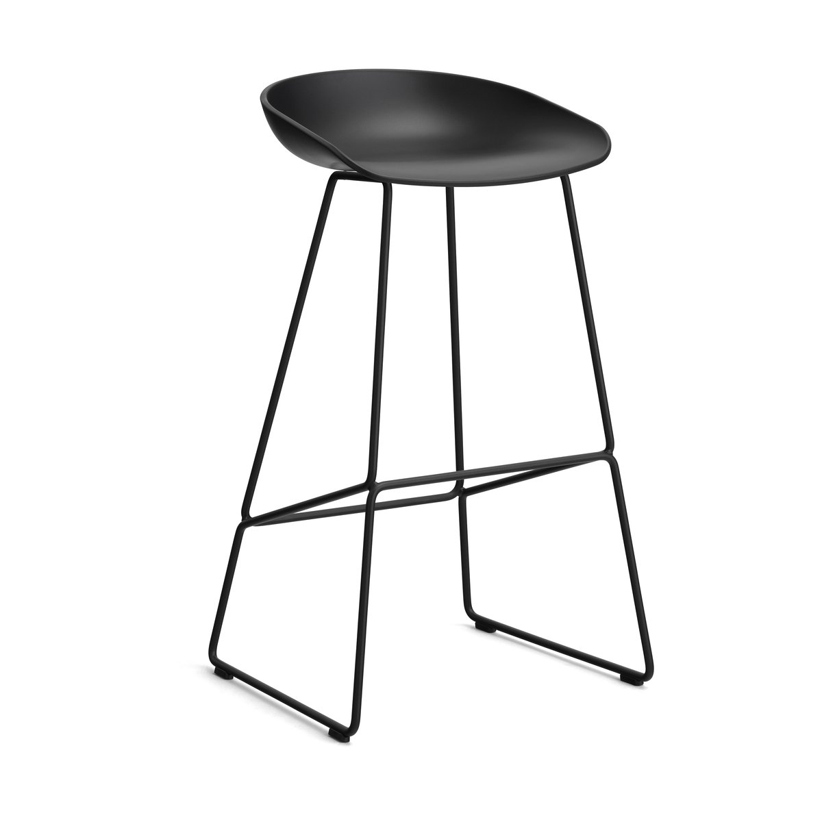 HAY About a Stool 38 High barstol 2.0 Svart-svart stålstativ