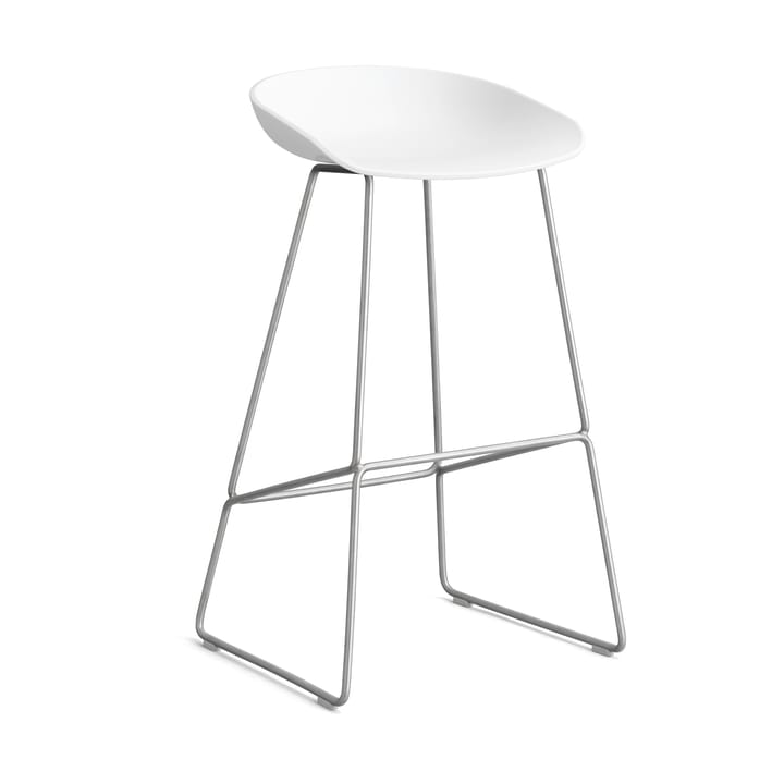 About a Stool 38 High barstol 2.0 - Vit-rostfritt stålstativ - HAY