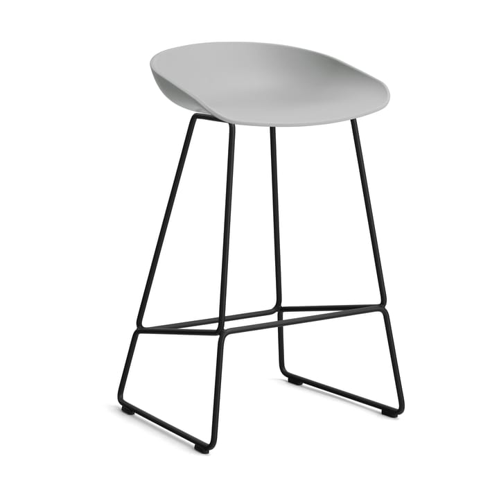 About a Stool 38 Low barstol 2.0 - Concrete grey-svart stålstativ - HAY