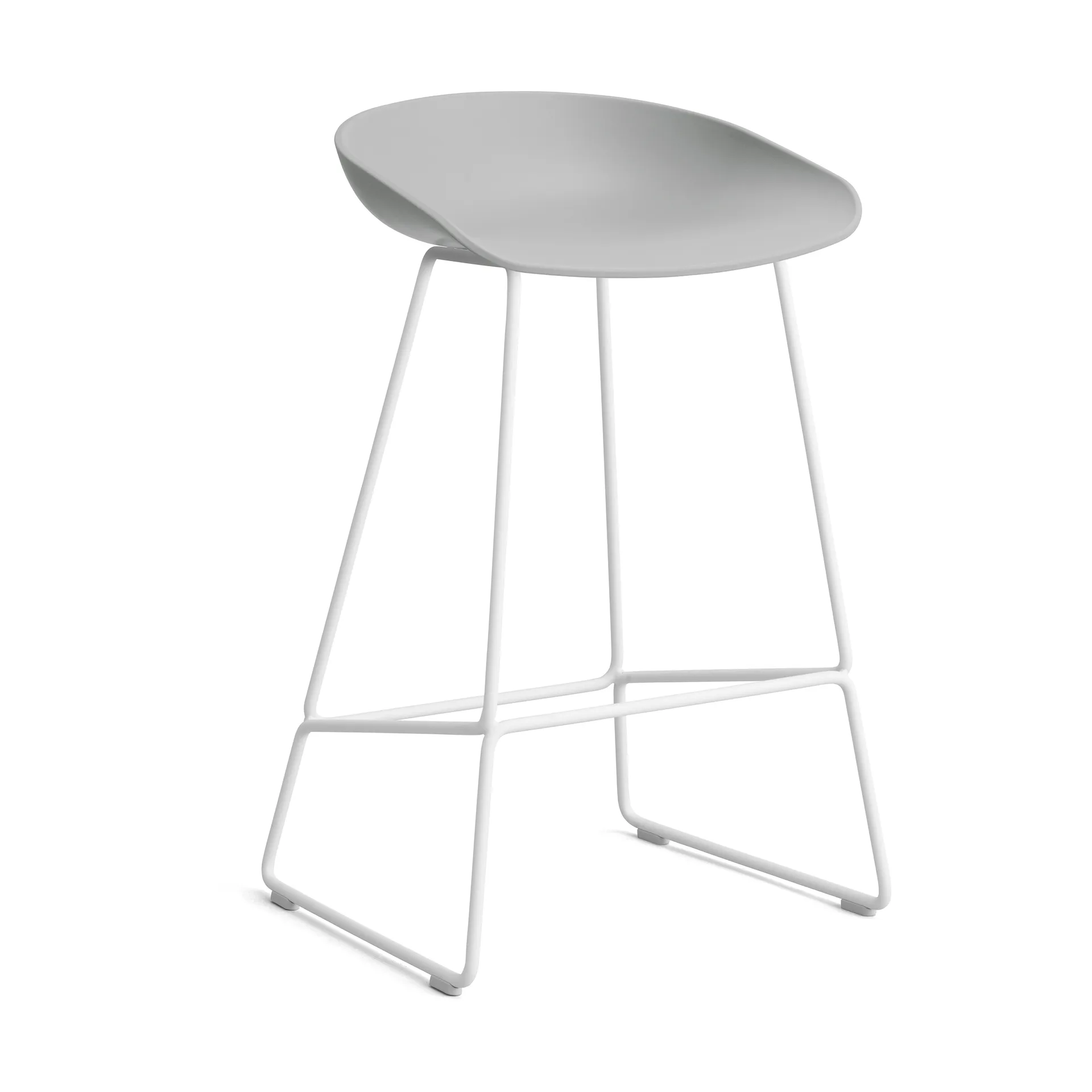 About a Stool 38 Low barstol 2.0, Concrete grey-vitt stålstativ HAY