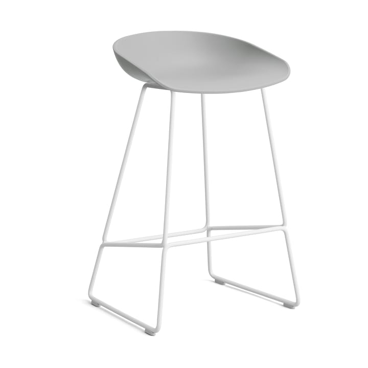 About a Stool 38 Low barstol 2.0 - Concrete grey-vitt stålstativ - HAY