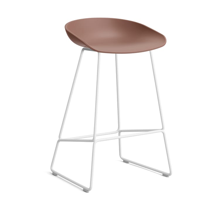 About a Stool 38 Low barstol 2.0 - Soft brick-vitt stålstativ - HAY