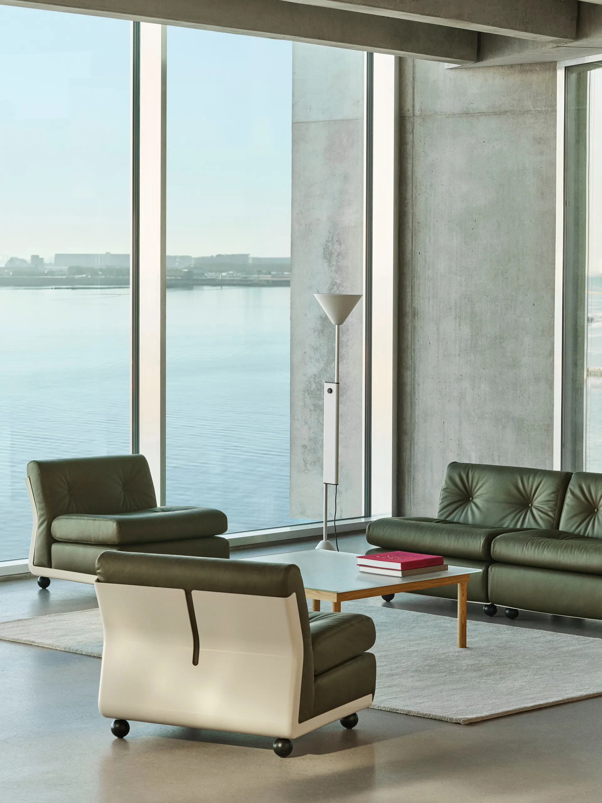 Amanta soffmodul, Cream beige-sense forest, 1-sits/fåtölj HAY