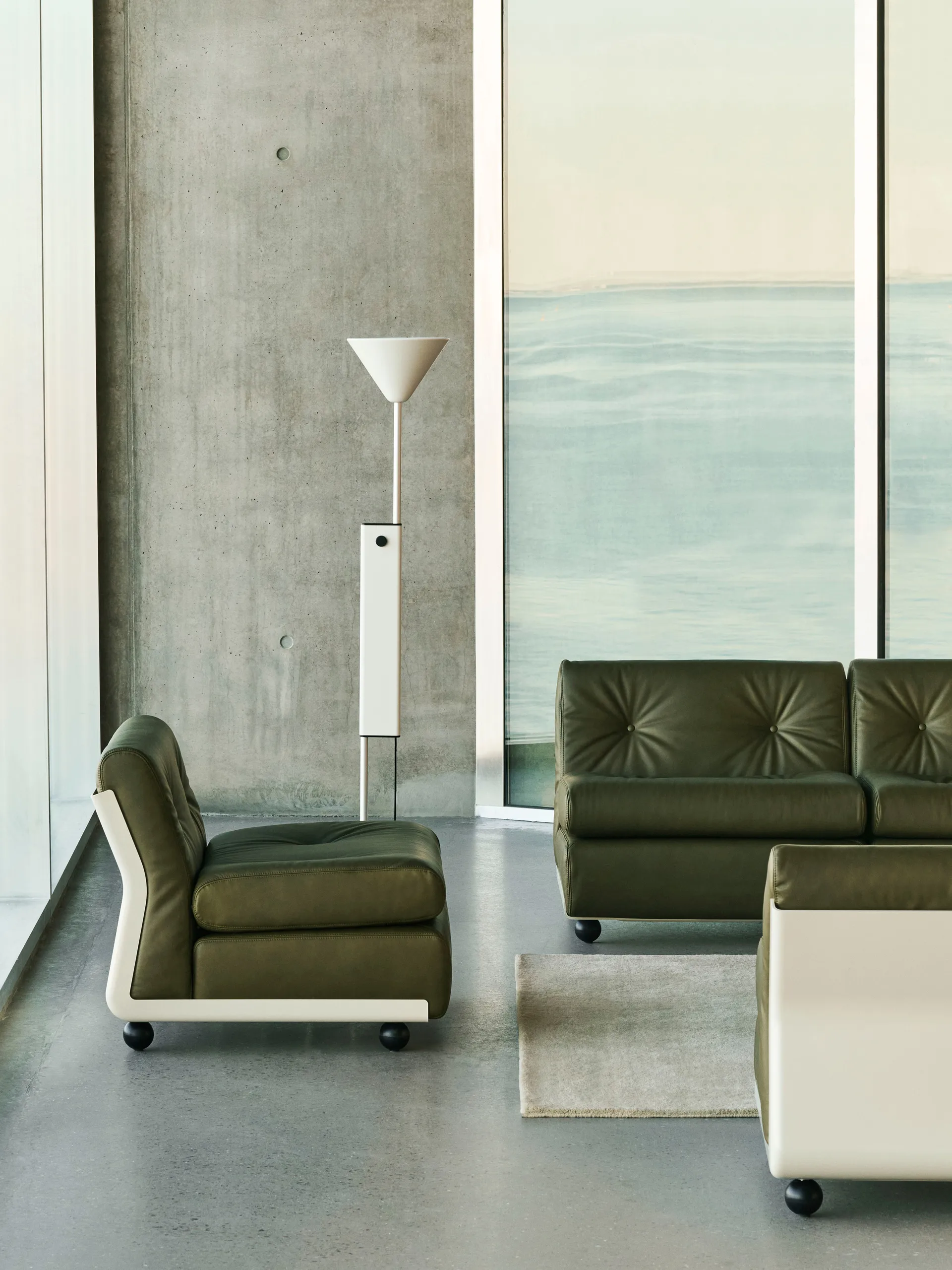 Amanta soffmodul, Cream beige-sense forest, 1-sits/fåtölj HAY