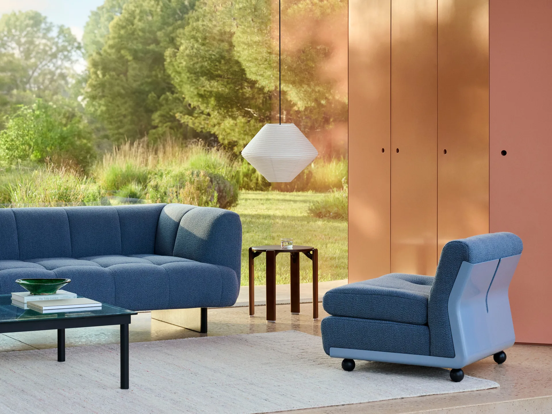 Amanta soffmodul, Frost blue-turf blue, 1-sits/fåtölj HAY