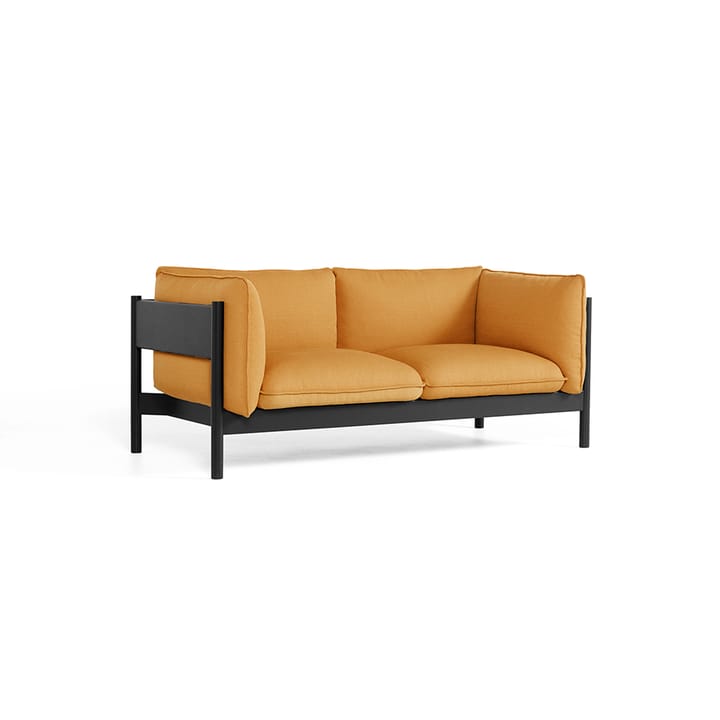 Arbour ECO 2-sits Soffa - tyg vidar 472 mustard, svart vattenlackad bok - HAY