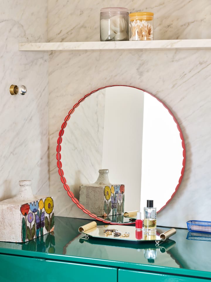 Arcs Mirror spegel Ø60 cm, Red HAY