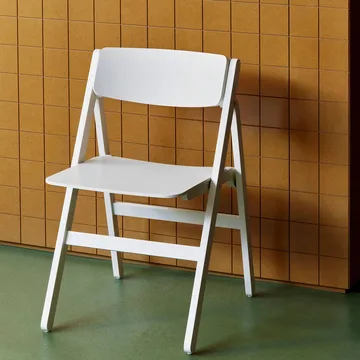 Backflip Chair stol - Cream white lackerad bok - HAY