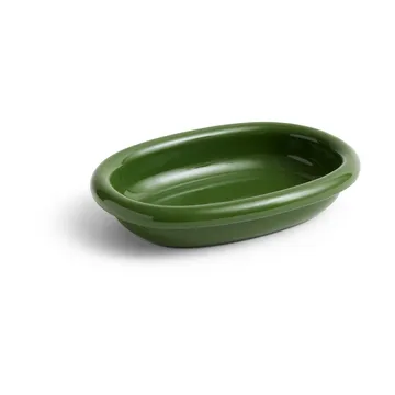 Barro ovalt serveringsfat - Green, small 20x27,5 cm - HAY