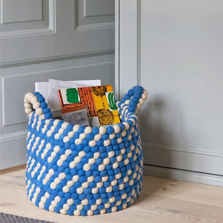 Bead korg med handtag, blue dash, large HAY