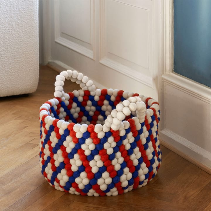 Bead korg med handtag, blue dash, large HAY