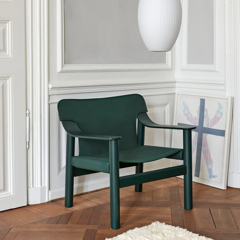 Bernard fåtölj, läder brandy, vattenlackat ekstativ HAY