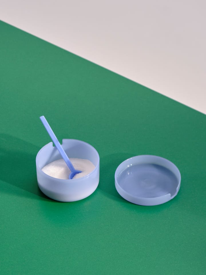 Borosilicate skål med lock och sked, Jade light blue HAY