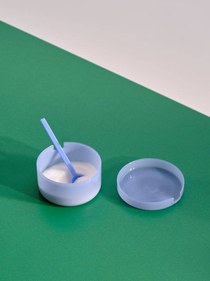Borosilicate skål med lock och sked - Jade light blue - HAY
