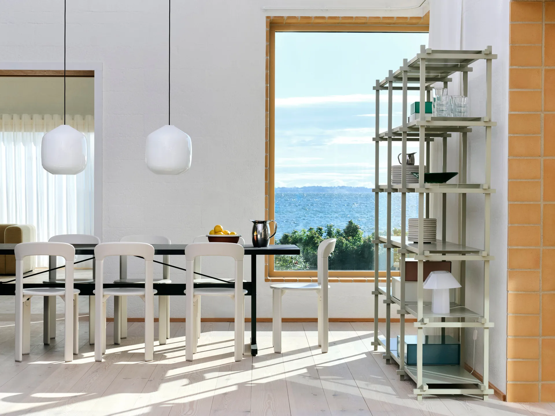 Buoy pendel Ø30 cm, Opal glass-rusty red HAY